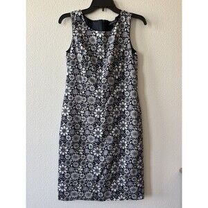 Brooks Brothers Women's Blue And White Floral Sleeveless Dress Size 4
